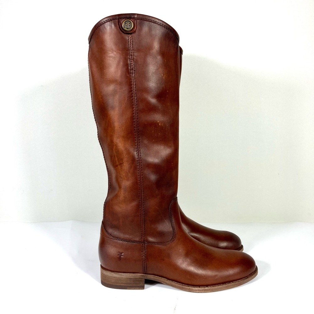 Melissa Button 2 Knee High Boots Cognac Size 6 NEW
